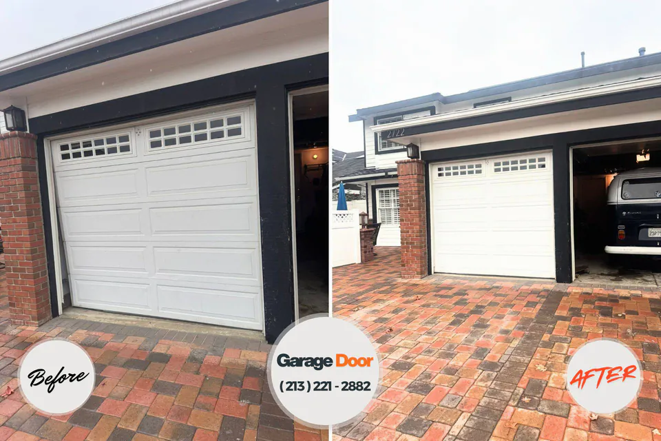 Before and after: garage door repair West Long Branch, NJ